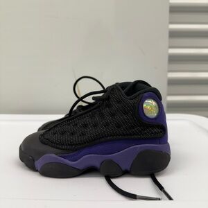 Jordan Kids Black and Purple Sneakers